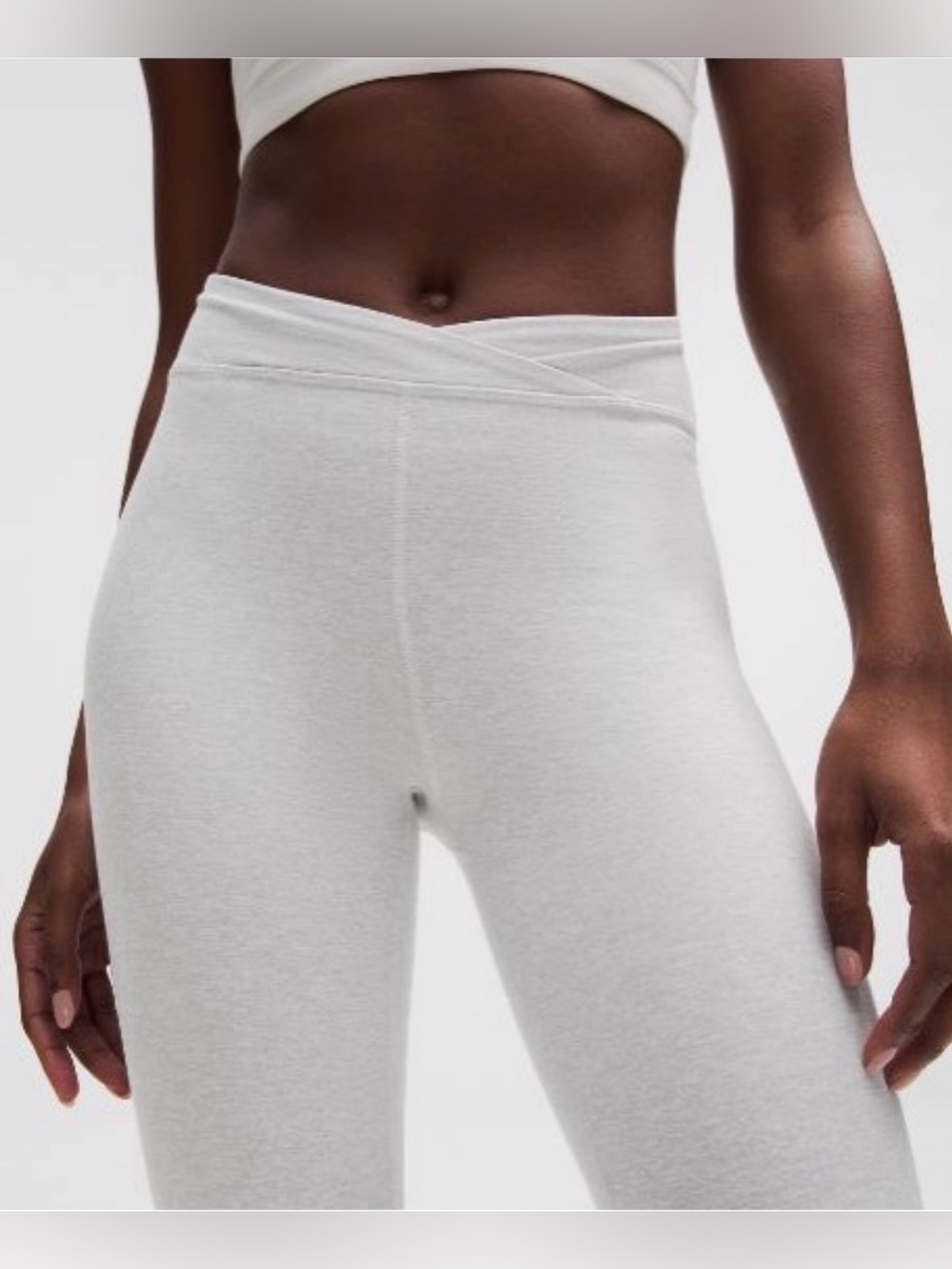 Lululemon Grey Softy Suedey Cross-Waist Tight 25"